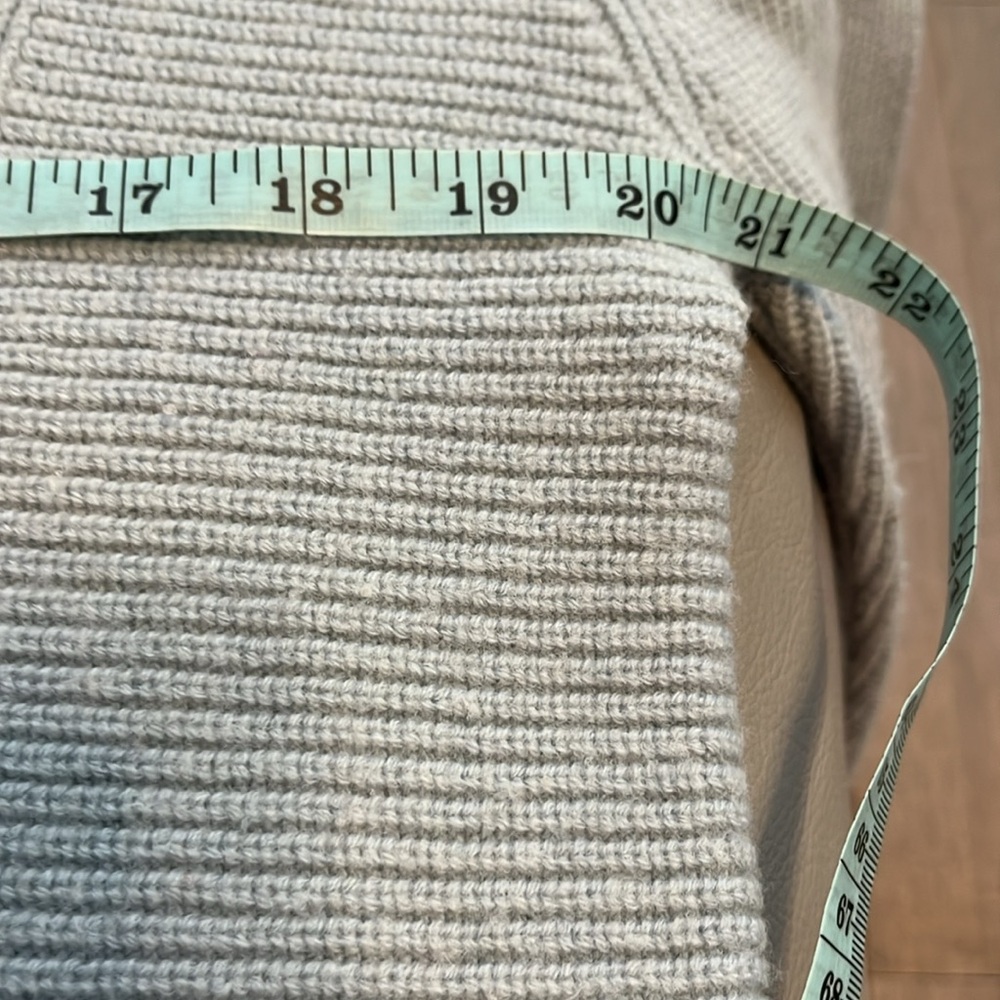 Aqua High-Low Mock Neck Ribbed Wool Blend Sweater Sage Green Size M - Picture 7 of 12